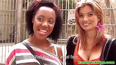 Pulled spanish ethnic babes swap jizz